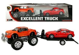 Zestaw Pojazdów Pomarańczowy Monster Truck Czerwone BMW Laweta 58 cm