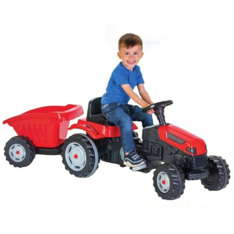 WOOPIE Traktor MAX na pedały z przyczepą czerwony