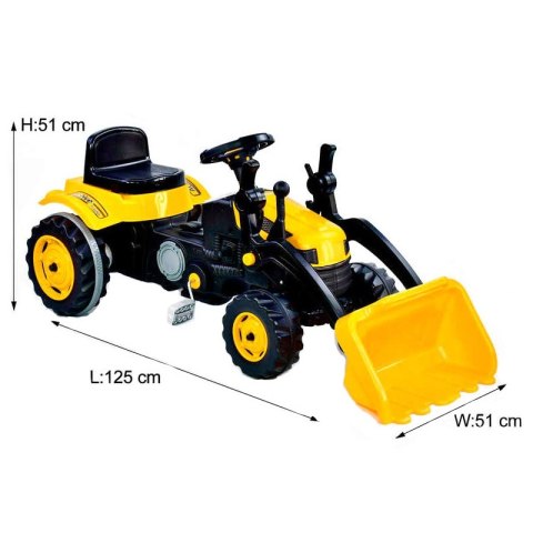 WOOPIE Ogromny Traktor Na Pedały Spychacz Żółty