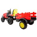 MEGA TRAKTOR Z PRZYCZEPĄ, KOŁA POMPOWANE, MIĘKKIE SIEDZENIE, PILOT/TT990D