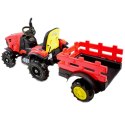 MEGA TRAKTOR Z PRZYCZEPĄ, KOŁA POMPOWANE, MIĘKKIE SIEDZENIE, PILOT/TT990D