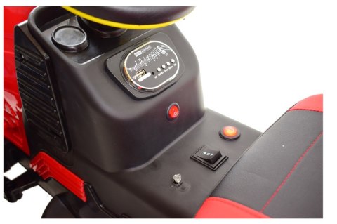 MEGA TRAKTOR Z PRZYCZEPĄ, KOŁA POMPOWANE, MIĘKKIE SIEDZENIE, PILOT/TT990D