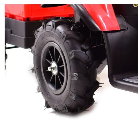 MEGA TRAKTOR Z PRZYCZEPĄ, KOŁA POMPOWANE, MIĘKKIE SIEDZENIE, PILOT/TT990D