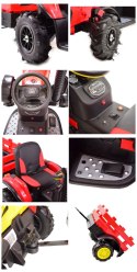 MEGA TRAKTOR Z PRZYCZEPĄ, KOŁA POMPOWANE, MIĘKKIE SIEDZENIE, PILOT/TT990D