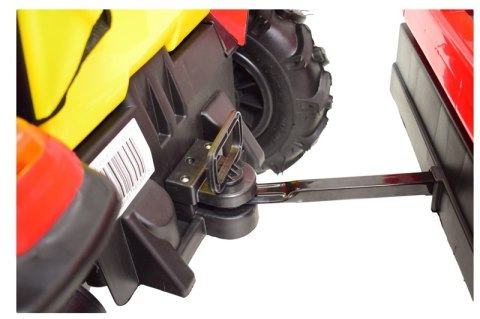 MEGA TRAKTOR Z PRZYCZEPĄ, KOŁA POMPOWANE, MIĘKKIE SIEDZENIE, PILOT/TT990D