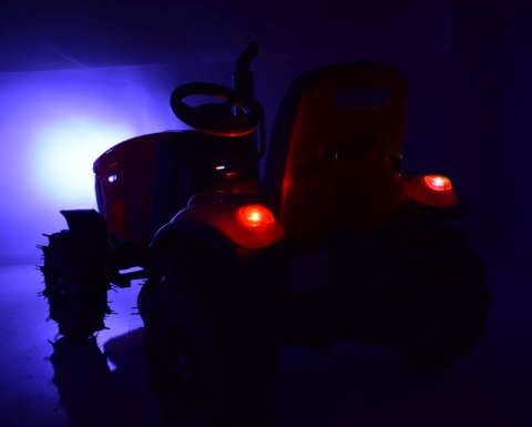 MEGA TRAKTOR Z PRZYCZEPĄ, KOŁA POMPOWANE, MIĘKKIE SIEDZENIE, PILOT/TT990D