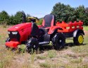 MEGA TRAKTOR Z PRZYCZEPĄ, KOŁA POMPOWANE, MIĘKKIE SIEDZENIE, PILOT/TT990D