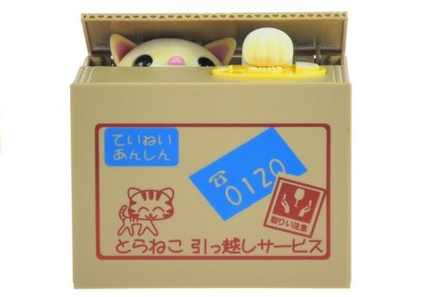 Skarbonka Kot Nauka Oszczędzania Pomarańcza