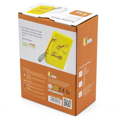 VIGA Drewniana Przeplatanka Edukacyjna Myszka w serze Labirynt