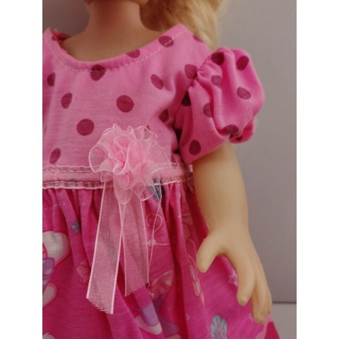 WOOPIE Ubranko dla Lalki Różowa Sukienka Króliczek 43-46 cm