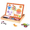 TOOKY TOY Drewniana Tablica Dwustronna Puzzle Układanka Magnetyczna Farma