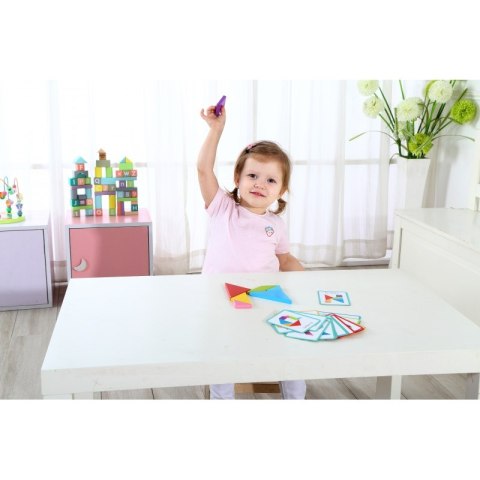 TOOKY TOY Drewniane Puzzle Tangram Układanka Magnetyczna