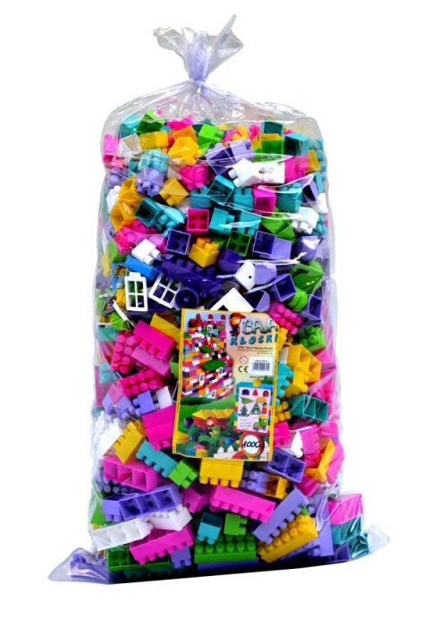 KLOCKI konstrukcyjne BAJA 1000 ELEMENTÓW RÓŻOWE