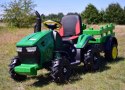 MEGA TRAKTOR Z PRZYCZEPĄ, KOŁA POMPOWANE, MIĘKKIE SIEDZENIE, PILOT, NOWOCZESNY PANEL, FUNKCJA BUJANIA/TT990D
