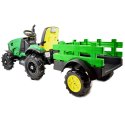 MEGA TRAKTOR Z PRZYCZEPĄ, KOŁA POMPOWANE, MIĘKKIE SIEDZENIE, PILOT, NOWOCZESNY PANEL, FUNKCJA BUJANIA/TT990D
