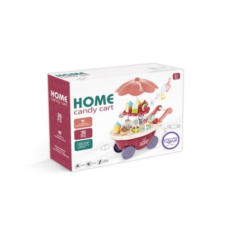 WOOPIE Sklep Wózek z Lodami Słodyczami Dźwięk Światło + 36 Akc