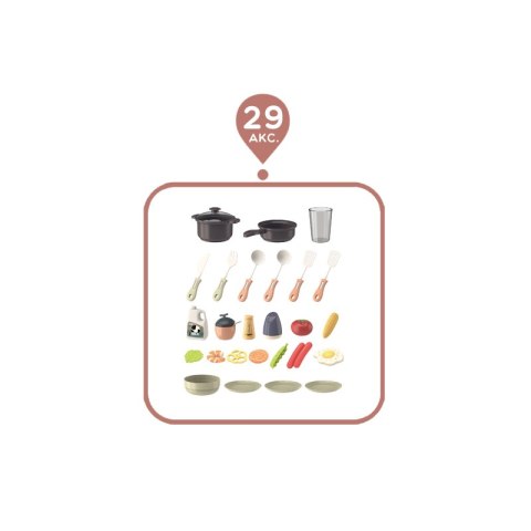 WOOPIE Modna Kuchnia z Obiegiem Wody Palnik Światło Dźwięk + 29 Akc.