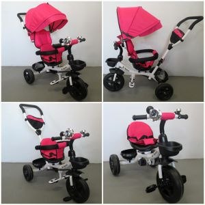 Wieloetapowy Rowerek Trójkołowy 6w1 T4 różowy R-Sport Obracany 360 stopni Koła EVA