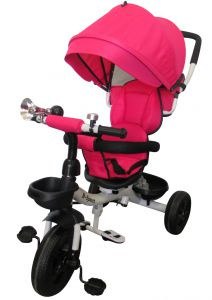 Wieloetapowy Rowerek Trójkołowy 6w1 T4 różowy R-Sport Obracany 360 stopni Koła EVA