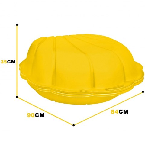 WOOPIE Piaskownica Muszelka Żółta Zamykana 2w1 Basen Suchy