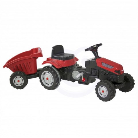 WOOPIE Traktor MAX na pedały z przyczepą czerwony