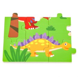 VIGA Drewniane Puzzle Dinozaury 24 Elementy
