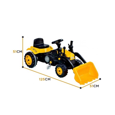 WOOPIE Ogromny Traktor Na Pedały Spychacz Żółty