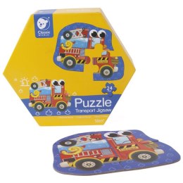 CLASSIC WORLD Drewniane Puzzle Pojazdy Transport Układanka Dla Dzieci 6 Obrazków 24 el.