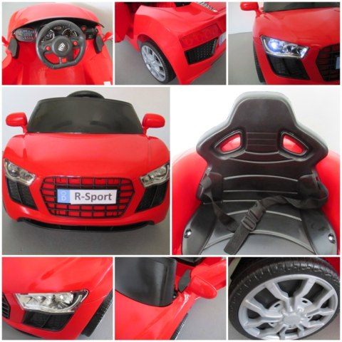 Cabrio AA4 czerwony, autko na akumulator, funkcja bujania