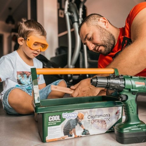 WOOPIE Duża Skrzynka z Narzędziami dla Dzieci Zestaw Majsterkowicza Wkrętarka