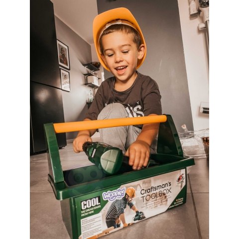 WOOPIE Duża Skrzynka z Narzędziami dla Dzieci Zestaw Majsterkowicza Wkrętarka