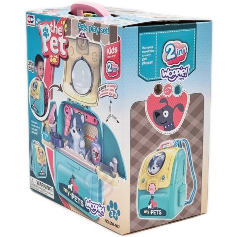 WOOPIE Pies Przenosny Zestaw Pielęgnacyjny 2w1 w Plecaku Transporter