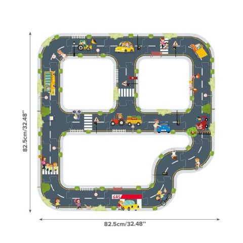 TOOKY TOY Puzzle Autostrada Makieta + 3 Samochodziki