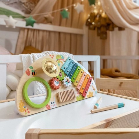 TOOKY TOY Centrum Muzyczne Ksylofon, Zębatki, Tarka, Bębenek, Talerz Pałeczki