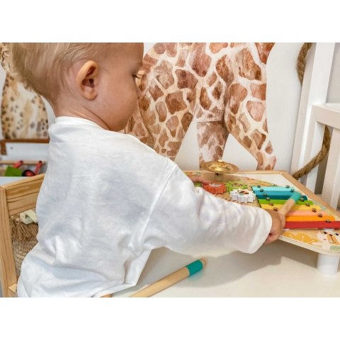 TOOKY TOY Centrum Muzyczne Ksylofon, Zębatki, Tarka, Bębenek, Talerz Pałeczki