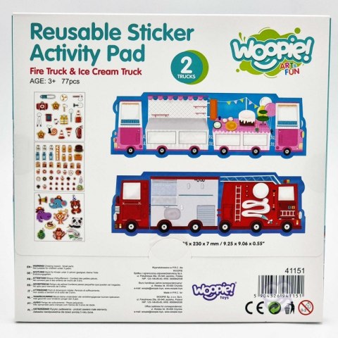 WOOPIE ART&FUN Zestaw Kreatywny Wyklejanka Straż Pożarna Lodziarnia 77 el.