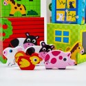 WOOPIE GREEN Układanka Kostki Farma w Pudełkach + Figurki 10 el.