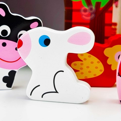 WOOPIE GREEN Układanka Kostki Farma w Pudełkach + Figurki 10 el.