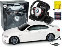 Auto Zdalnie Sterowane BMW M3 Białe Pilot Kierownica 1:18 Dźwięk Światła