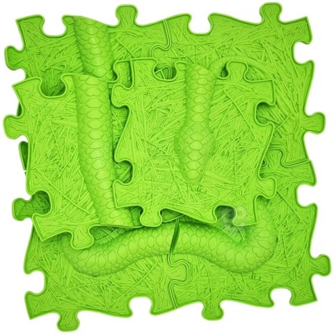 WOOPIE Mata Sensoryczna Ortopedyczna Puzzle Wąż Zielony 6 el.