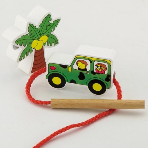 Viga Drewniana Sznorowanka Nawlekanka Przeplatanka Klocki Zoo