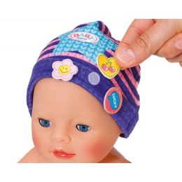 Czapeczka z przypinkami dla lalki Baby Born 43 w kolorze fioletowym