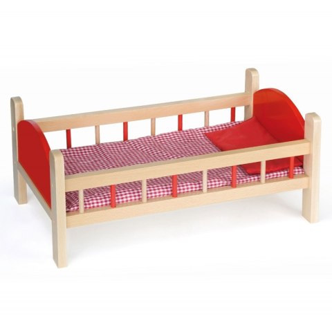 Drewniane łóżeczko dla lalek do 50 cm Pościel Viga