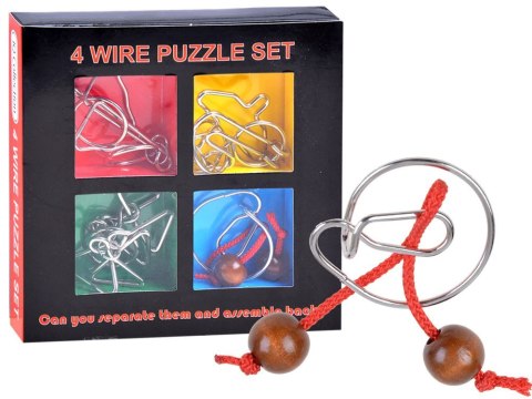 4 Puzzle zakręcona metalowa łamigłówka ZA1132