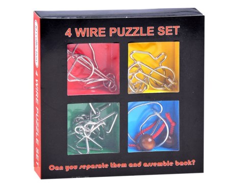 4 Puzzle zakręcona metalowa łamigłówka ZA1132