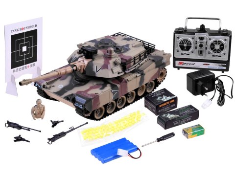 REALISTYCZNY CZOŁG US M1A2 STRZELA +pilot RC0252MO