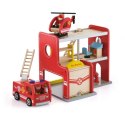 Drewniana Stacja Remiza Strażacka Garaż Akcesoria Wóz Strażacki Viga Toys