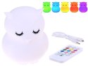 Sowa Silikonowa lampka nocna led + pilot ZA3295