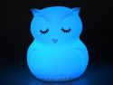 Sowa Silikonowa lampka nocna led + pilot ZA3295