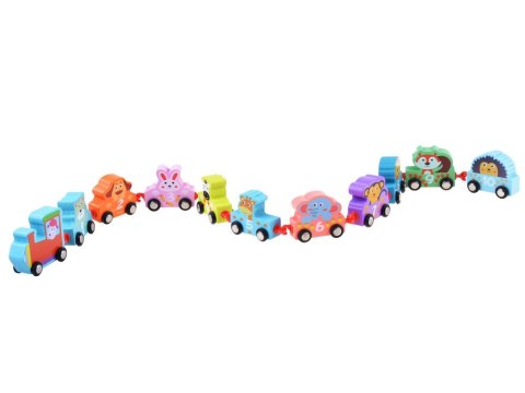 Pociąg z wagonami Klocki drewniane cyfry ZA3600